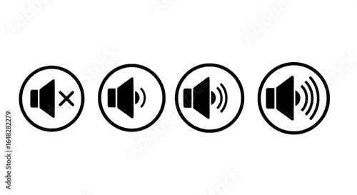 Sound control icons Adjusting volume with different speaker symbols and the concept 