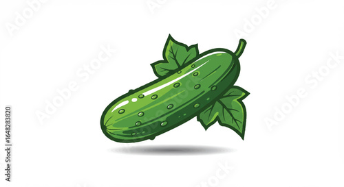 Green cucumber with leaves (2)