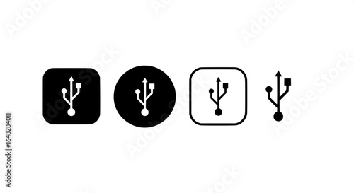 USB Connectivity Vector Icons Representing Universal Serial Bus Technology