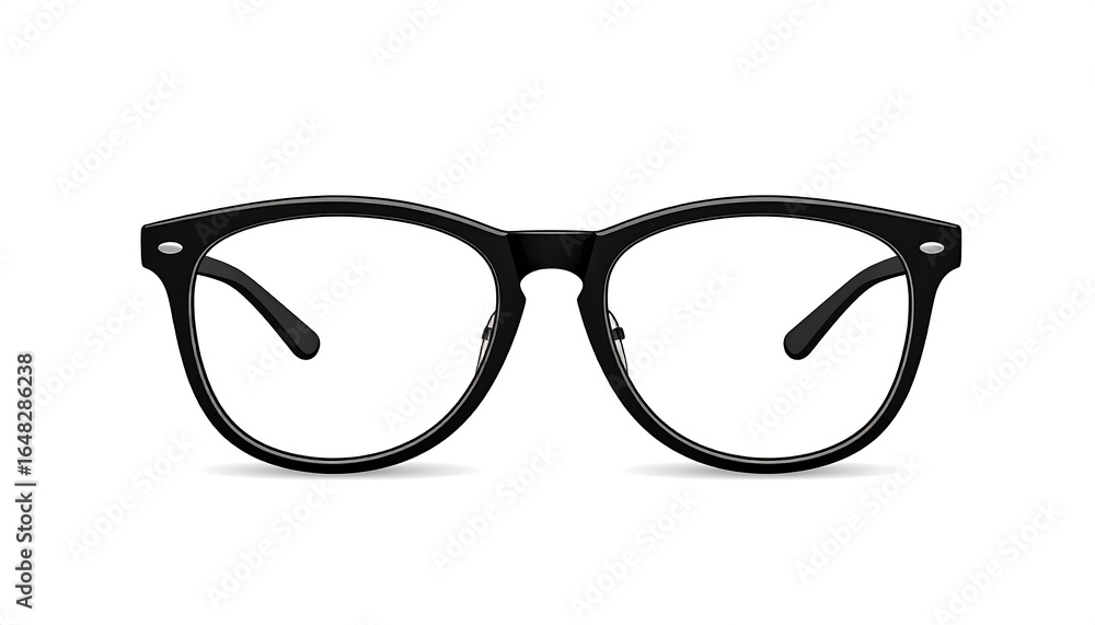 Fototapeta premium Black eyeglasses on white background