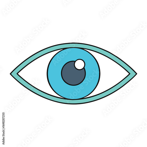 A minimalist single eye icon with clean lines, representing vision, awareness, or insight, perfect for apps, logos, or designs needing a sleek, symbolic look.
