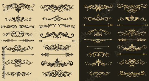 Ornate floral dividers, vintage style