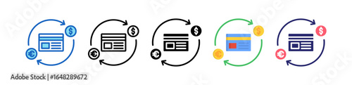 Liquidity Multiple Style Icon Set Collection. 