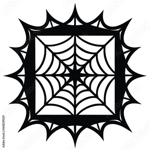 Ornate black spiderweb design white intricate