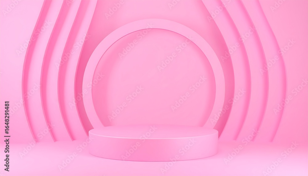 Obraz premium Pink 3D podium display