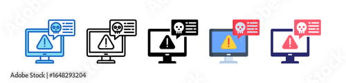 Malicious Attack Multiple Style Icon Set Collection. 