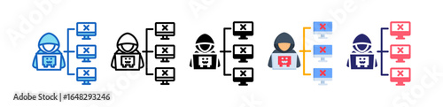 Botnet Multiple Style Icon Set Collection. 
