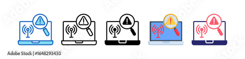 Intrusion Detection Multiple Style Icon Set Collection. 
