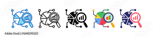 Statistical Analysis Multiple Style Icon Set Collection. 