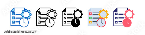 Project Management Multiple Style Icon Set Collection. 