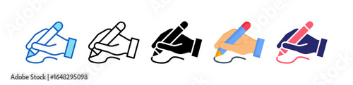 Writing Multiple Style Icon Set Collection. 
