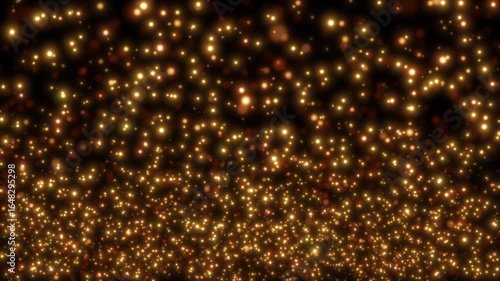 ゆっくり上昇する細かい光の粒のループ背景 橙色