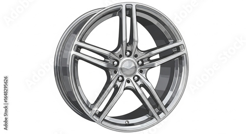 Car Wheel and Alloy Rim Vector Illustration