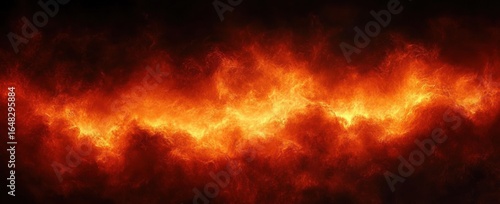 Intense fiery orange and red flames with swirling smoke patterns creating a vivid and dynamic burning effect