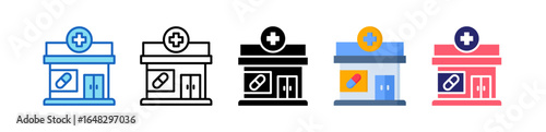 Pharmacy Multiple Style Icon Set Collection. 