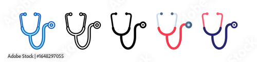 Stethoscope Multiple Style Icon Set Collection. 