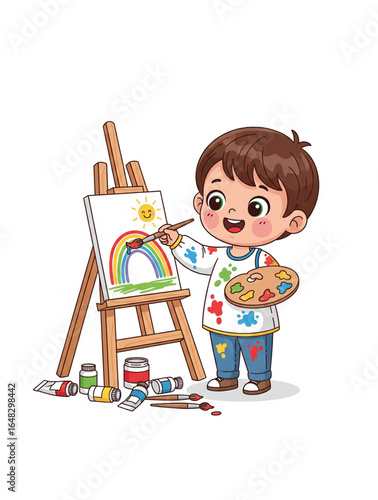 little girl painting