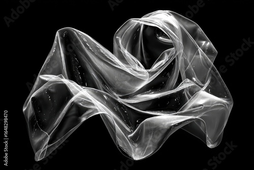 Abstract Flowing Fabric on Black