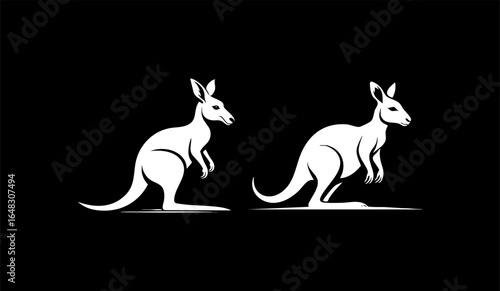 Logo Kangaroo Black and white