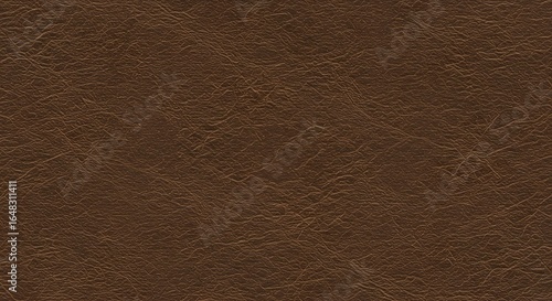 High-resolution dark brown leather texture background. Detailed close-up of a natural animal hide surface with a fine grain pattern for luxury design concepts.