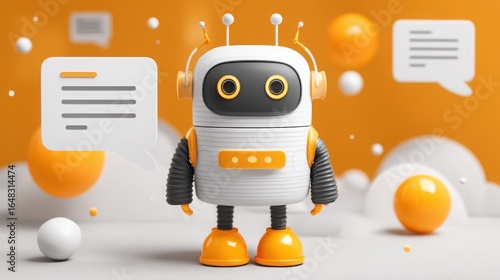 Wallpaper Mural Robot with a speech bubble delivering insights and valuable information in the realm of financial advisory services Torontodigital.ca