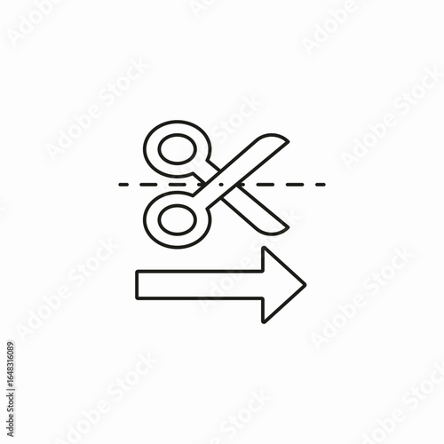 cut along line icon sign vector