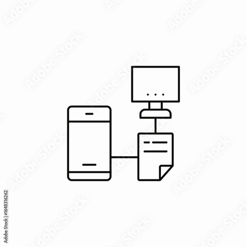 desktop mobile sync icon sign vector
