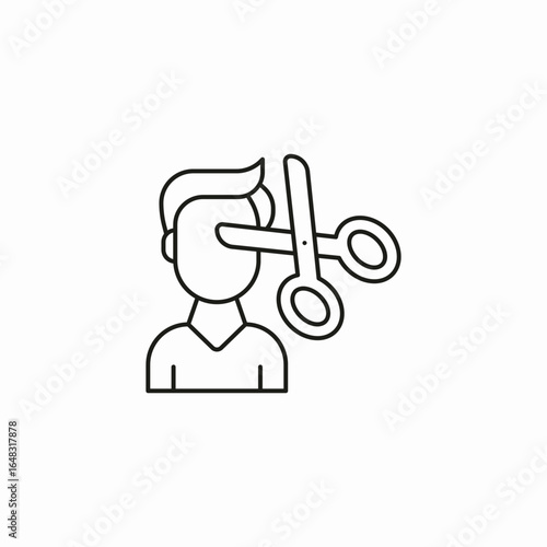 haircut person scissors icon sign vector