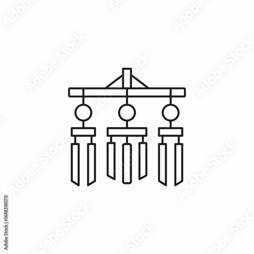 hanging wind chimes icon sign vector