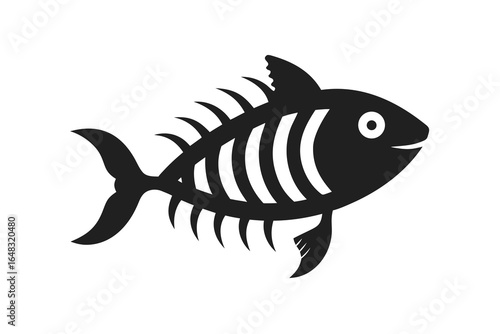 Vector illustration of a fish in sea with aquatic and marine design elements