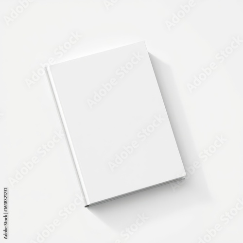 Softcover book mockup with a blank cover lying flat on a clean white background soft shadows book mockup blank template isolated book professional presentation blank empty  creative composit