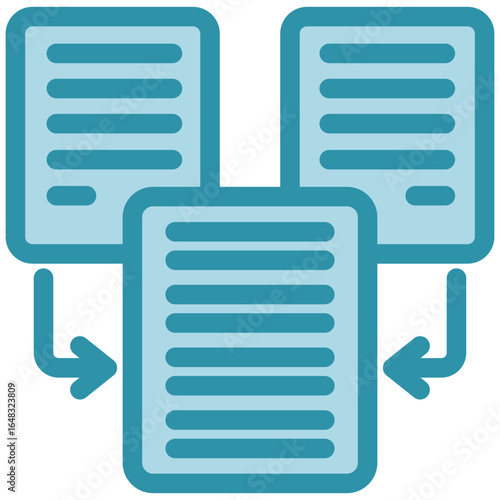 Merge Task Icon Mini Illustration Icon. Use For Modern Concept, Print, Ui, Ux Kit, Web And App Development. Vector Related To Office, Education, Examination And More