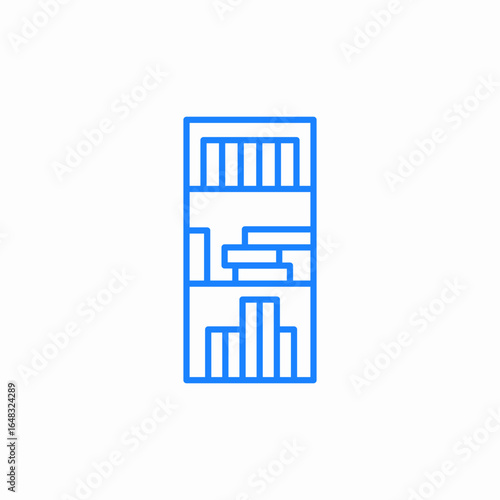 bookshelf storage organizer icon sign vector