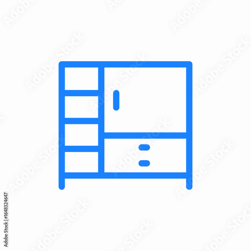 cabinet drawers shelves icon sign vector