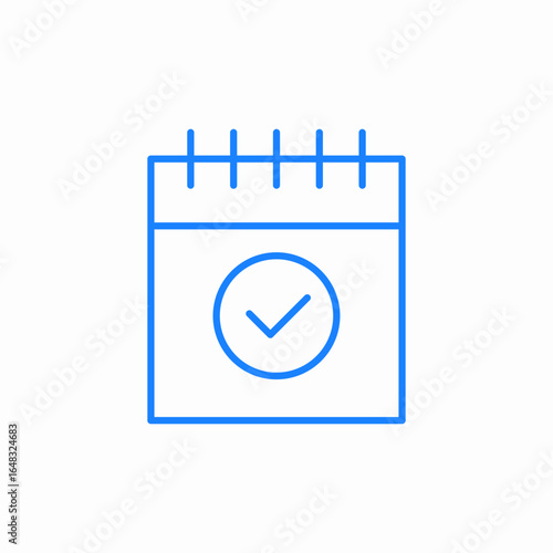 calendar date check icon sign vector
