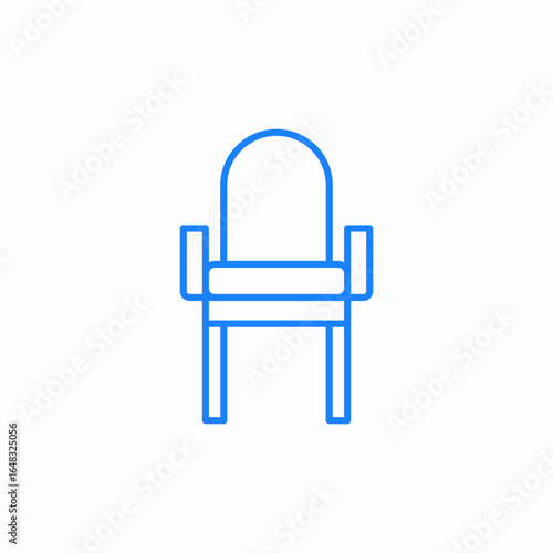 chair furniture seating icon sign vector