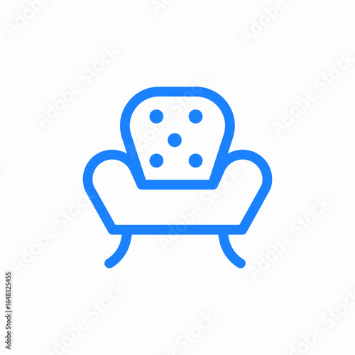 comfortable seating furniture icon sign vector