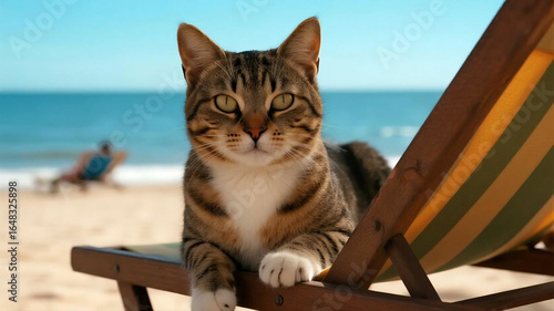 cat on the beach