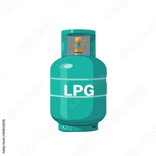 Flat colored LPG gas vector illustration with transparent background 