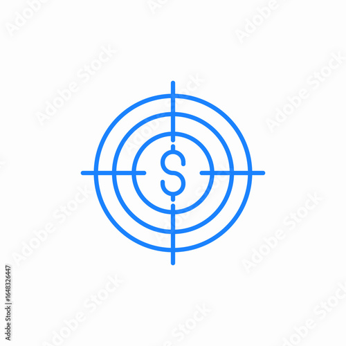 dollar target finance icon sign vector