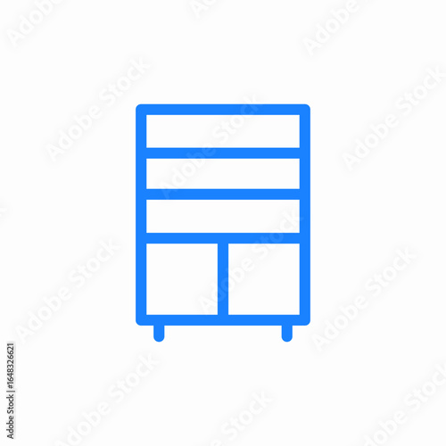 drawer cabinet storage icon sign vector