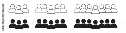 Group People Icons Pack – Teamwork, Community, Users, Meeting Vector Set