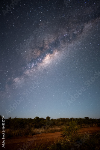 Milky Way in the outback. Stars center Australia