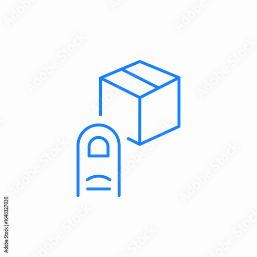finger selecting cube icon sign vector