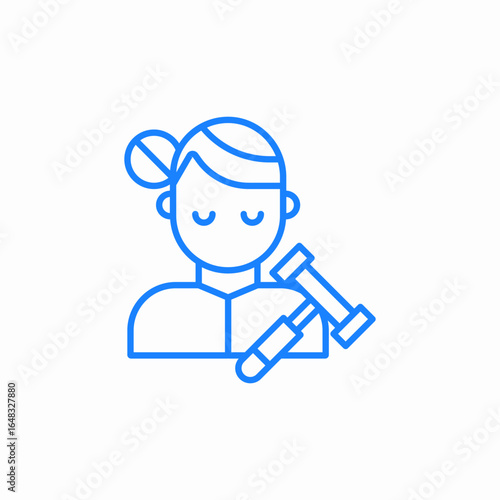 judge female gavel icon sign vector