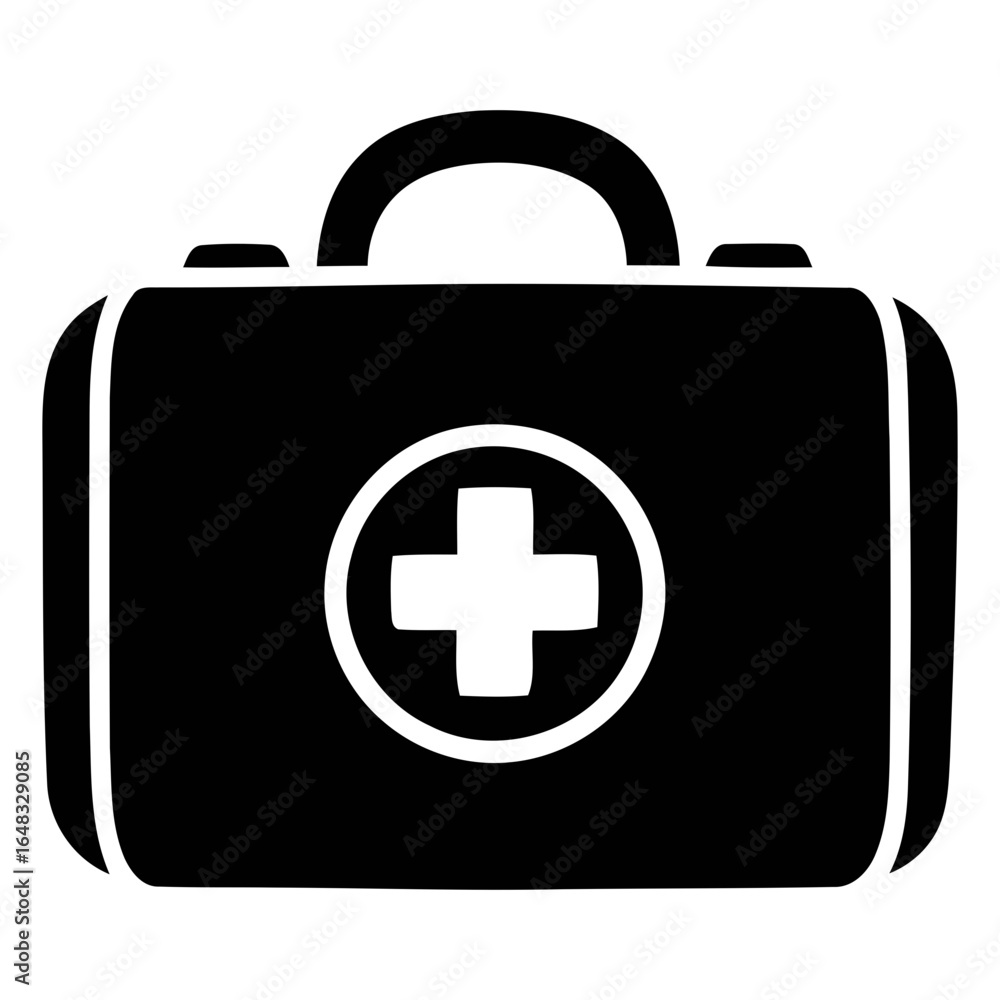 Fototapeta premium First Aid Kit Icon Emergency Medical Supplies and Health Assistance
