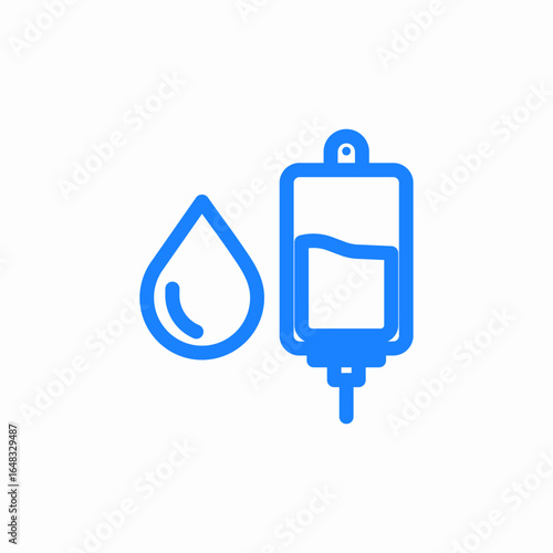water blood bag icon sign vector