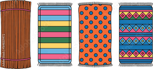 Colorful Woven Textiles with Patterns