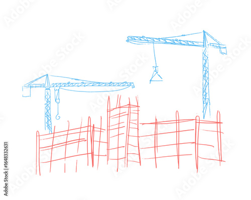 Building crane sketch