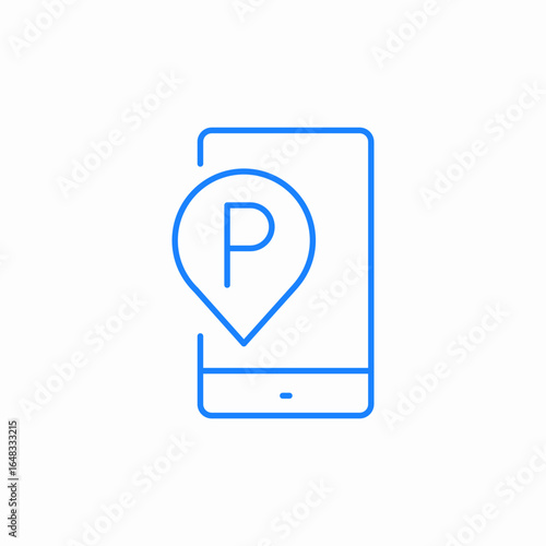 mobile parking location icon sign vector